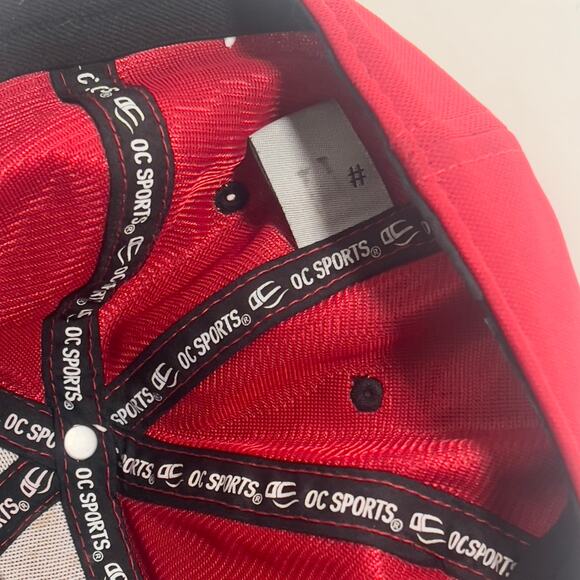 Indian Chief Headdress Embroidered Black Red Baseball Cap M/L OC Sports Pro Flex - Picture 7 of 12